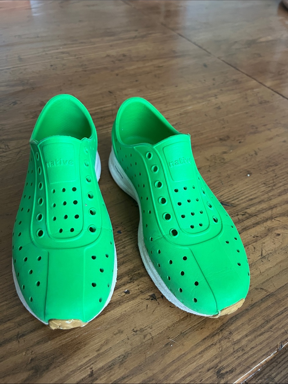 Native Kids Slip-On Water Shoes in Neon Green